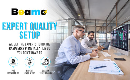 Beamo Preloaded 64GB Raspberry Pi OS [U3 Class 10 Speed] MicroSD Card Compatible with All Raspberry Pi Series 5, 500, 400, 4B, 3B, 3B+, 3A+, Zero 2 W, CM, Great For Easy Raspberry Pi OS Setup 64 Bit