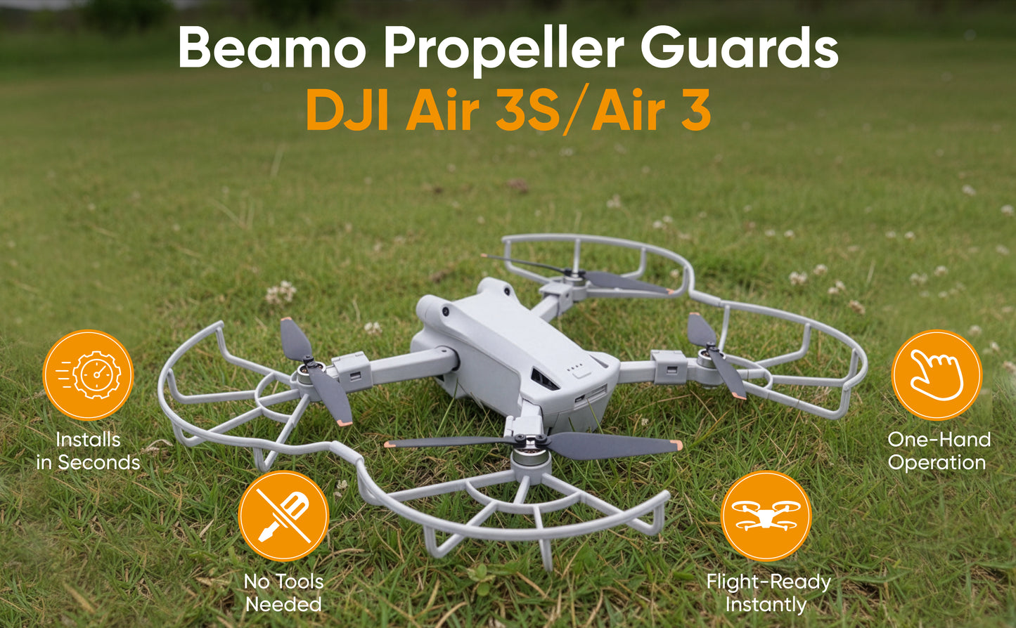 Beamo Propeller Guard for DJI Air 3S/Air 3 Drone, Protective Blade Guard Accessory for Safe Flying