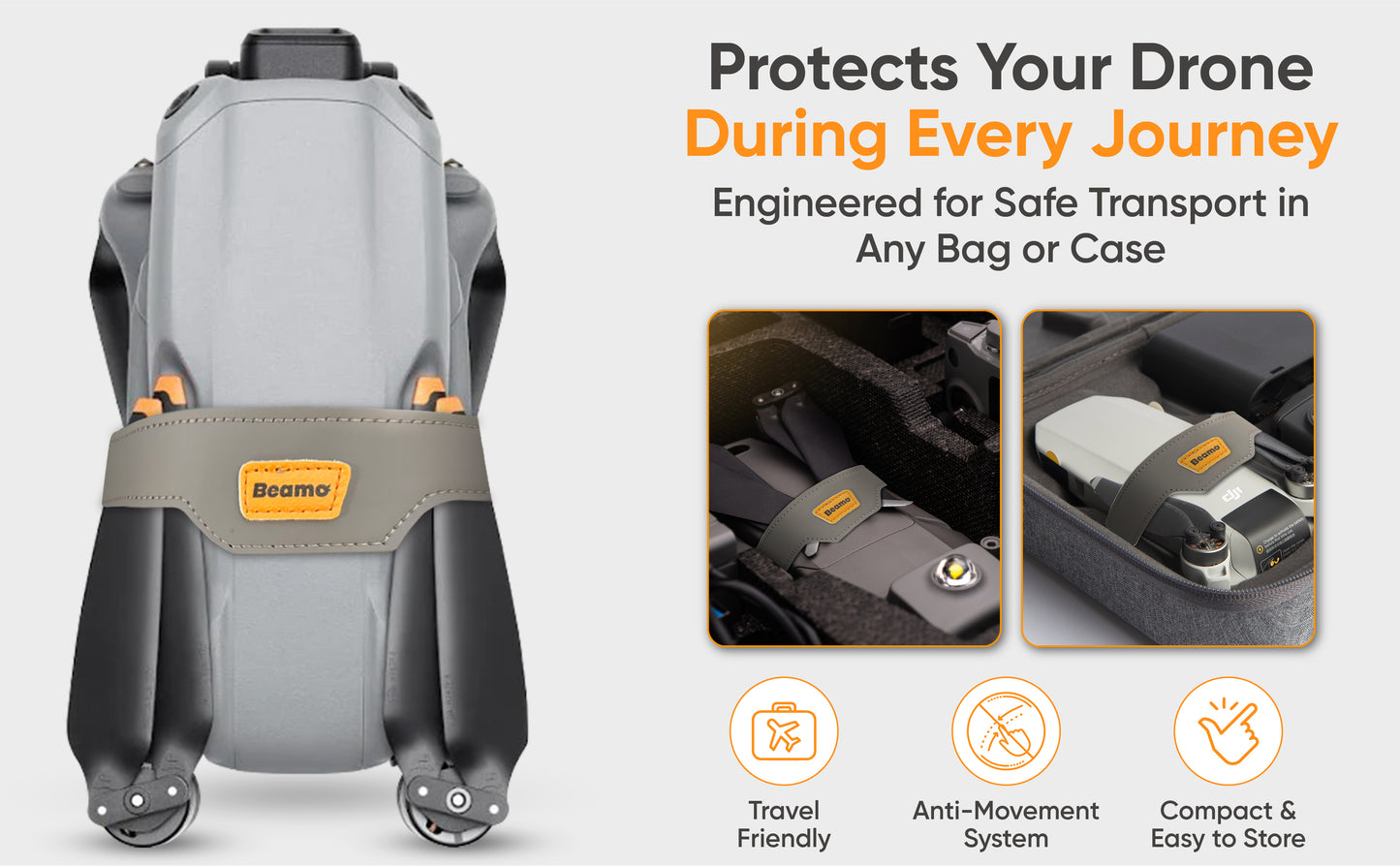 Beamo Propeller Strap Holder Guard for DJI Air 3/3s, Transport and Travel Protection Accessory