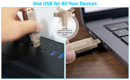 Beamo Windows 11 Bootable USB Flash Drive, 16GB, Installation and Repair Drive for Windows 11, UEFI and Legacy Boot Compatible, No TPM or Secure Boot Requirement, USB-A and USB-C Compatibility