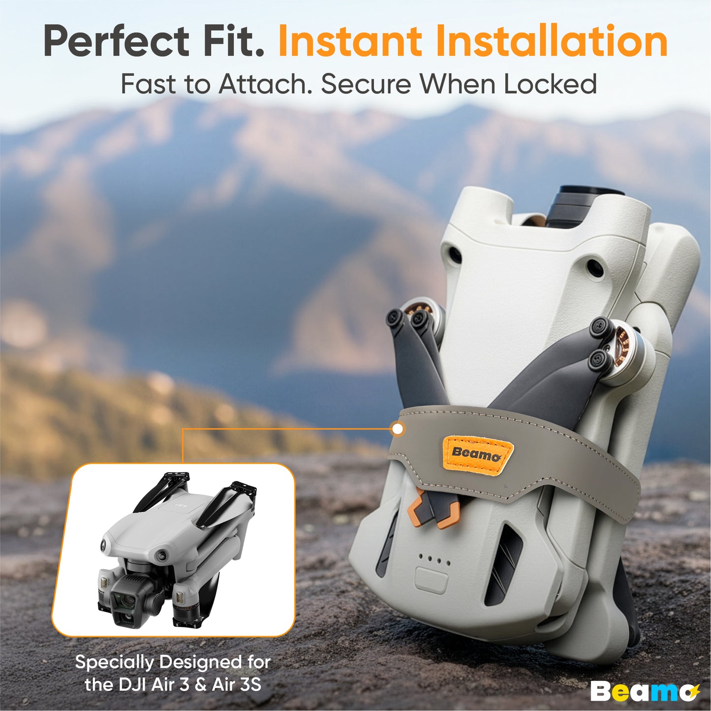 Beamo Propeller Strap Holder Guard for DJI Air 3/3s, Transport and Travel Protection Accessory