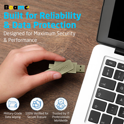 Beamo Hard Drive and SSD Data Eraser USB, Highly Secure Data Wiping Tool, The Industry Standard Data Wiping Software