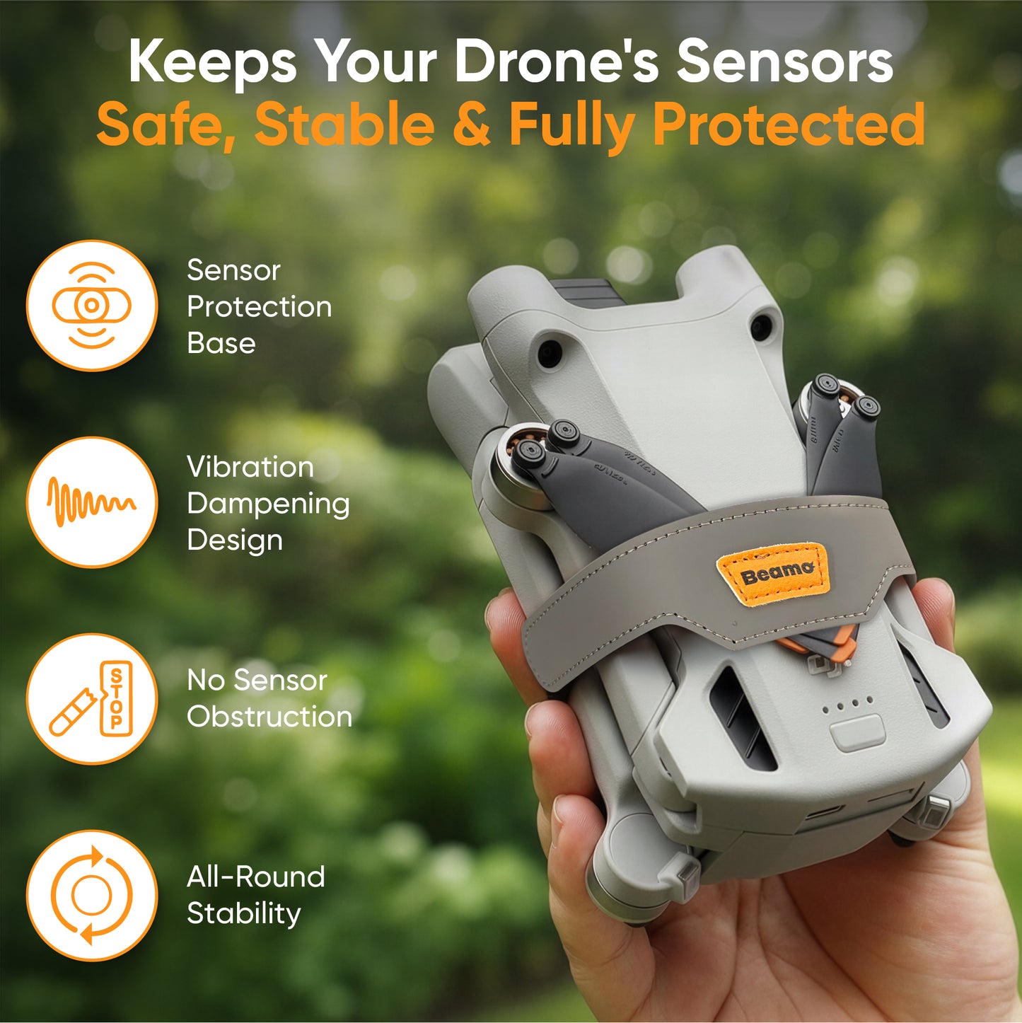 Beamo Propeller Strap Holder Guard for DJI Air 3/3s, Transport and Travel Protection Accessory