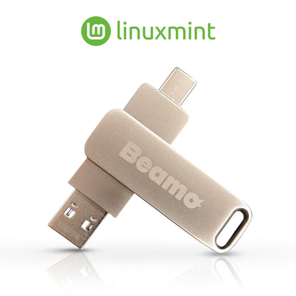 Beamo Linux Mint Cinnamon 22.1 (Most Recent Version) 64-bit Bootable USB Flash Drive, Live USB for Installing and Repairing Linux Mint